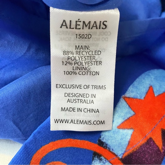 Authentic ALEMAIS Guardian Printed Satin Keyhole Midi Dress Sz US 2 - Picture 11 of 14